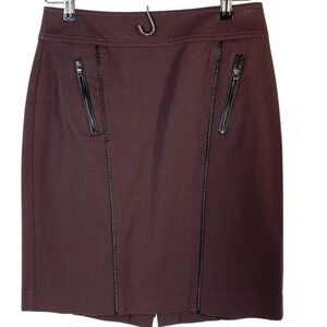 ANN‎ TAYLOR BURGUNDY AND BLACK SKIRT